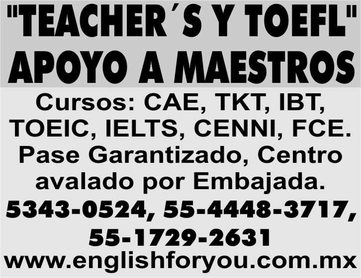 "TEACHER&ACUTE;S Y TOEFL"

5343-0524