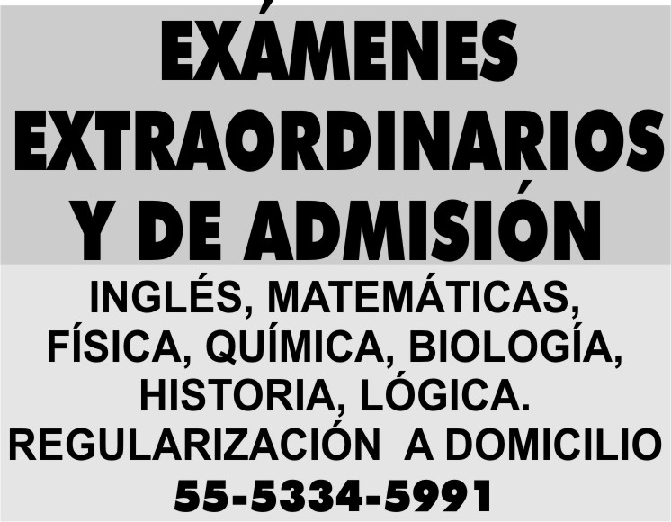 EX&AACUTE;MENES EXTRAORDINARIOS

55-5334-5991
 