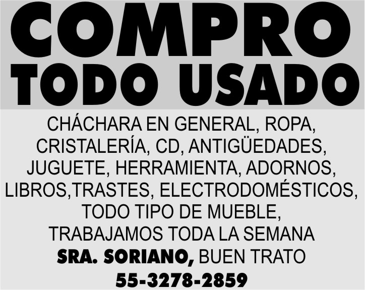 COMPRO&NBSP;TODO USADO

CHACHARA EN