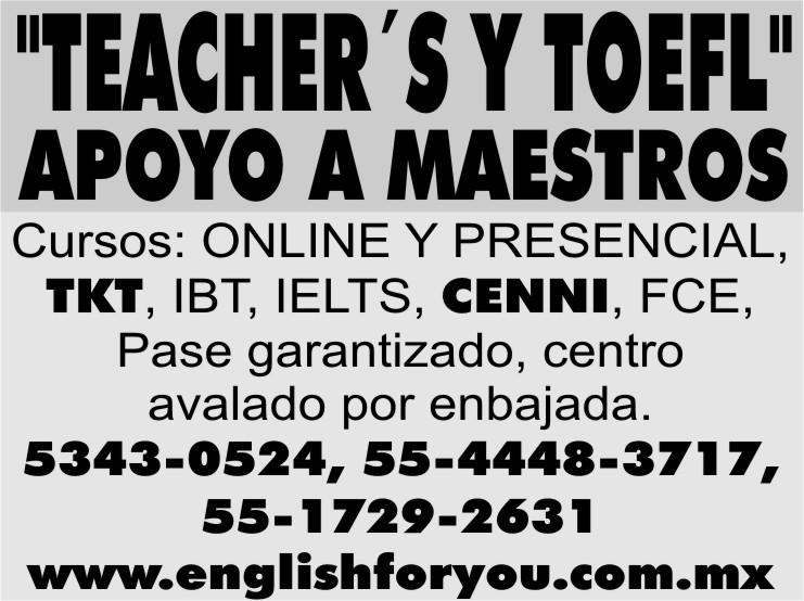 "TEACHER&ACUTE;S Y TOEFL"

APOYO