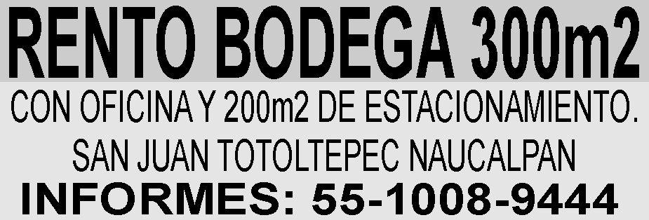RENTO BODEGA&NBSP;300M2 

CON