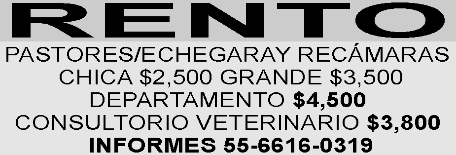 RENTO&NBSP;

PASTORES/ECHEGARAY&NBSP;REC&AACUTE;MARAS

&NBSP;CHICA $2 500