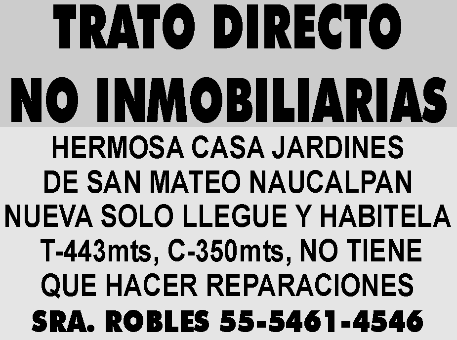 TRATO DIRECTO

NO INMOBILIARIAS

HERMOSA