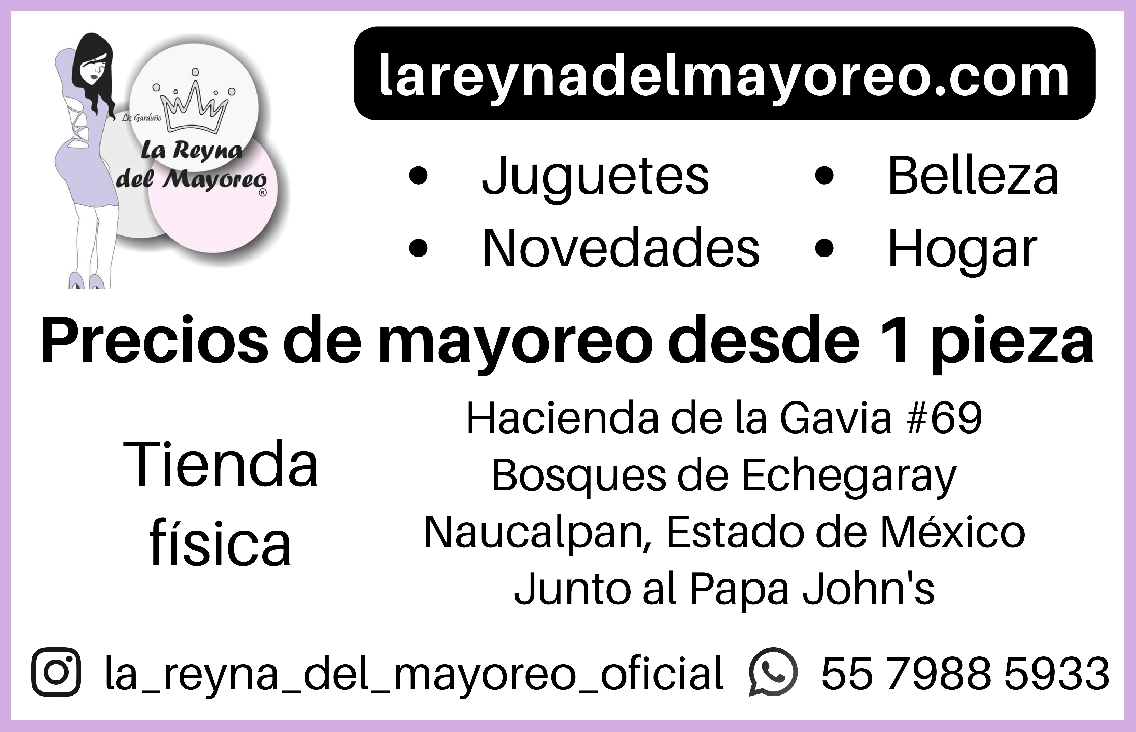 LAREYNADELMAYOREO.COM

PRECIOS DE MAYOREO