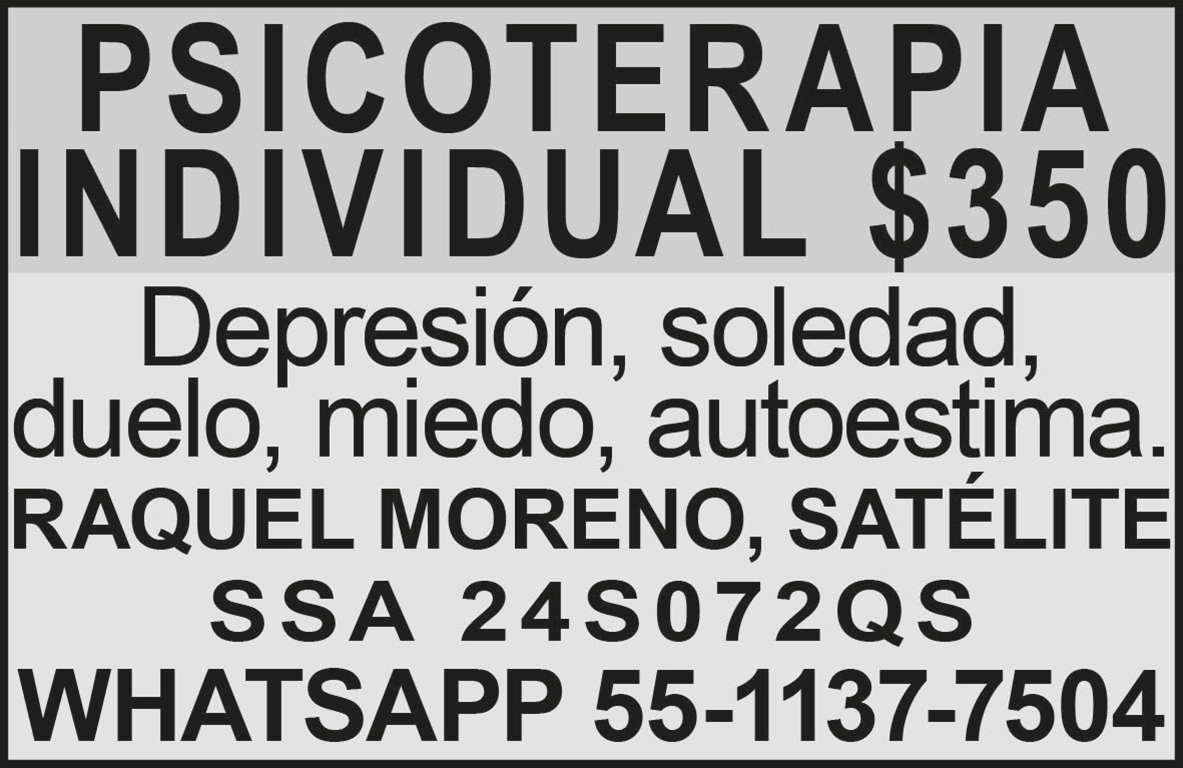 PSICOTERAPIA INDIVIDUAL?$350DEPRESI?N 