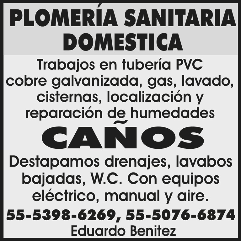 PLOMERIA SANITARIA DOMESTICA