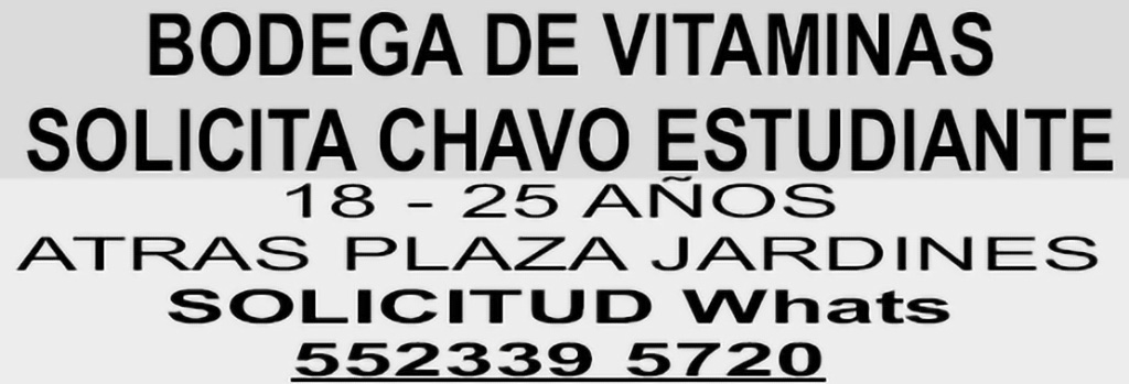 BODEGA DE VITAMINAS

SOLICITA