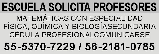 ESCUELA SOLICITA PROFESORES