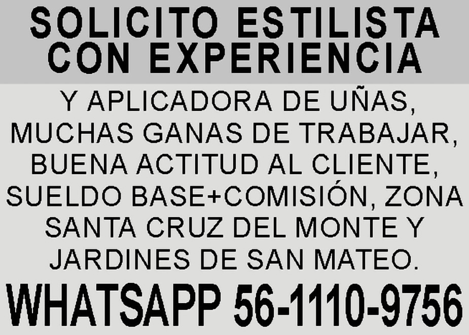 SOLICITOESTILISTA CON EXPERIENCIA