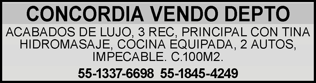 CONCORDIA VENDO DEPTOACABADOS