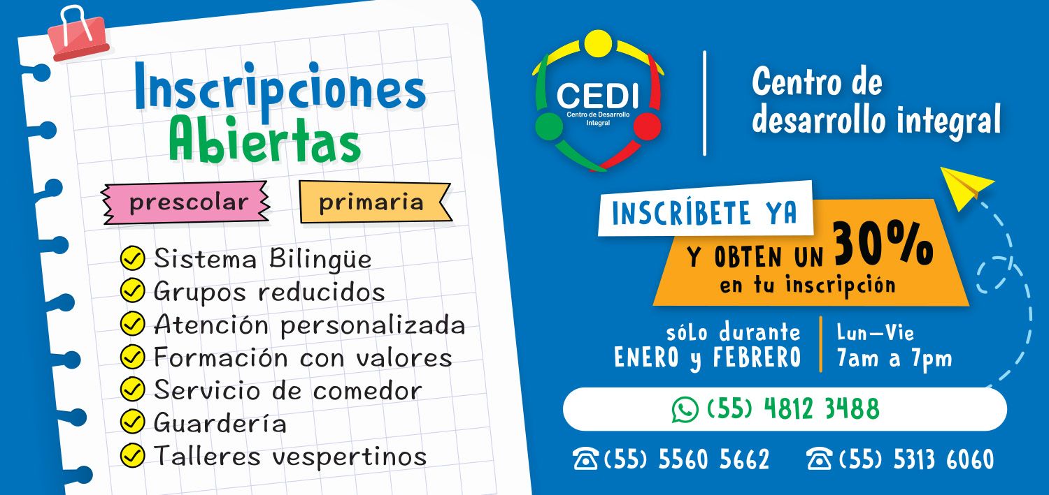 INSCRIPCIONES ABIERTAS CEDI
