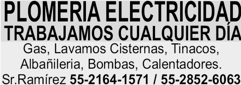 PLOMERIA ELECTRICIDAD TRABAJAMOS
