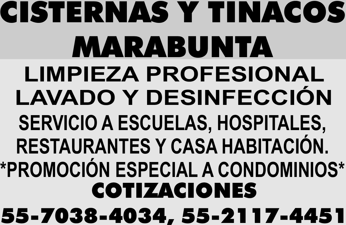 CISTERNAS Y TINACOSMARABUNTALIMPIEZA