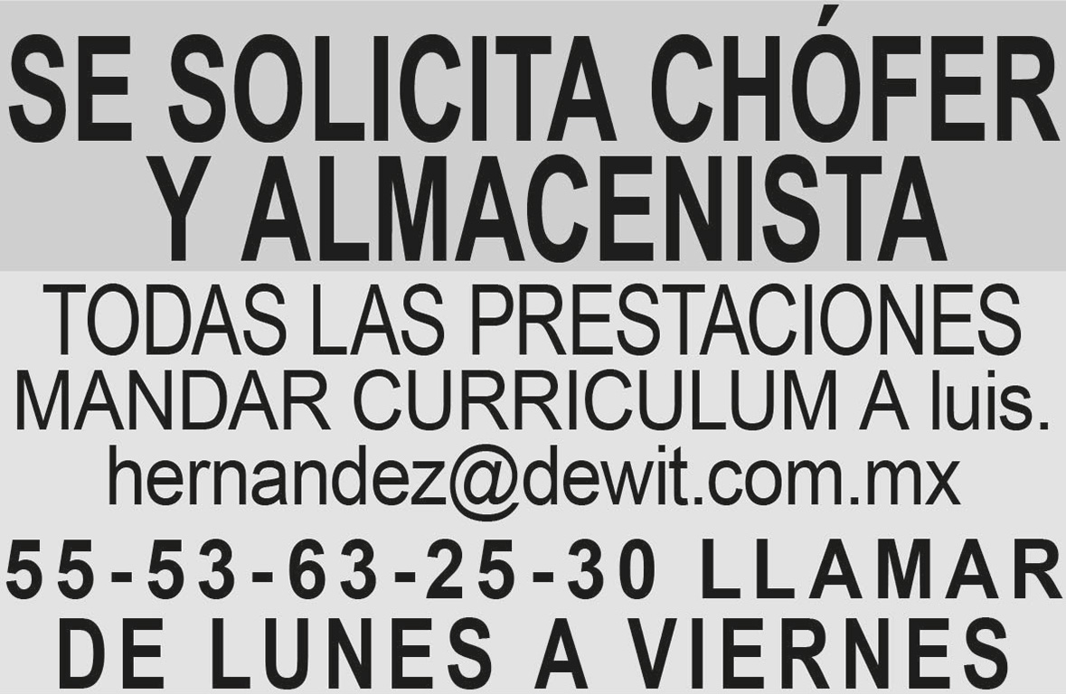 SE SOLICITA CH?FER?Y