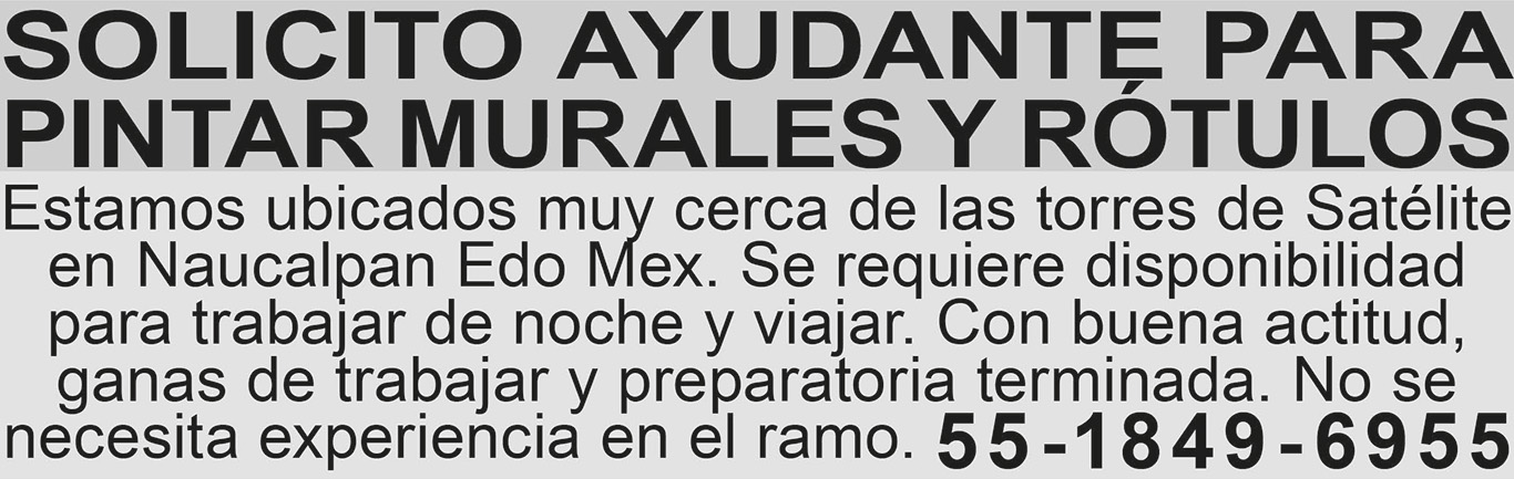SOLICITO AYUDANTE PARA