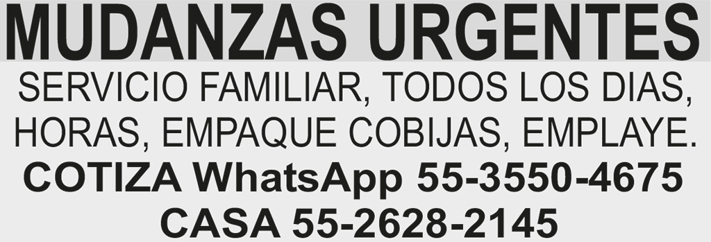 MUDANZAS URGENTESSERVICIO FAMILIAR