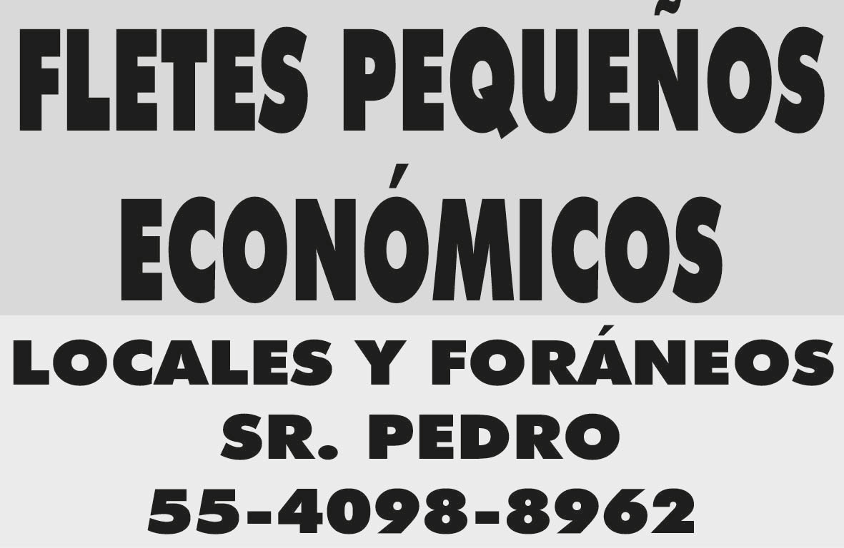 FLETES PEQUE?OSECON?MICOSLOCALES Y
