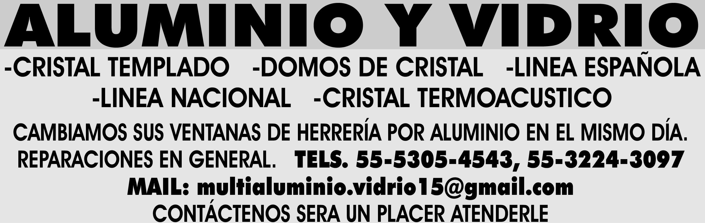 ALUMINIO Y VIDRIO?TELS.