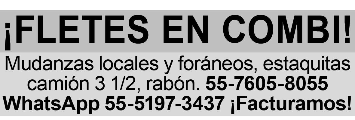 ?FLETES?EN?COMBI!MUDANZAS LOCALES Y