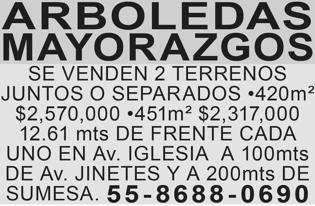 ARBOLEDAS MAYORAZGOSSE VENDEN