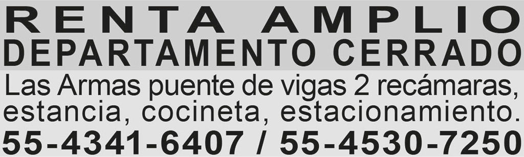 RENTA AMPLIO DEPARTAMENTO
