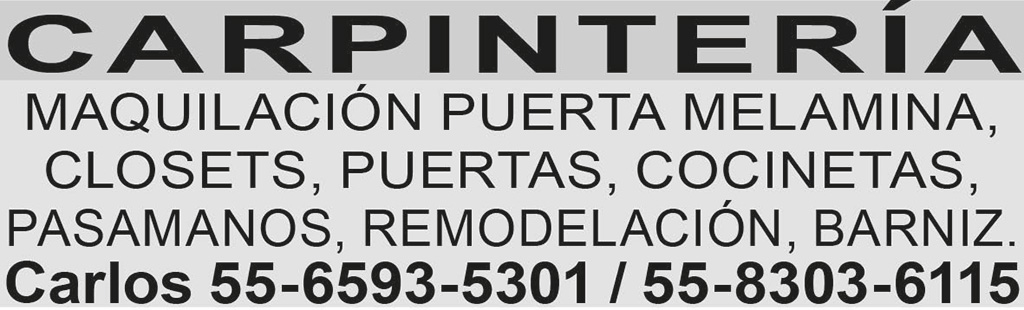 CARPINTER?AMAQUILACI?N?PUERTA?MELAMINA ?CLOSETS ?PUERTAS