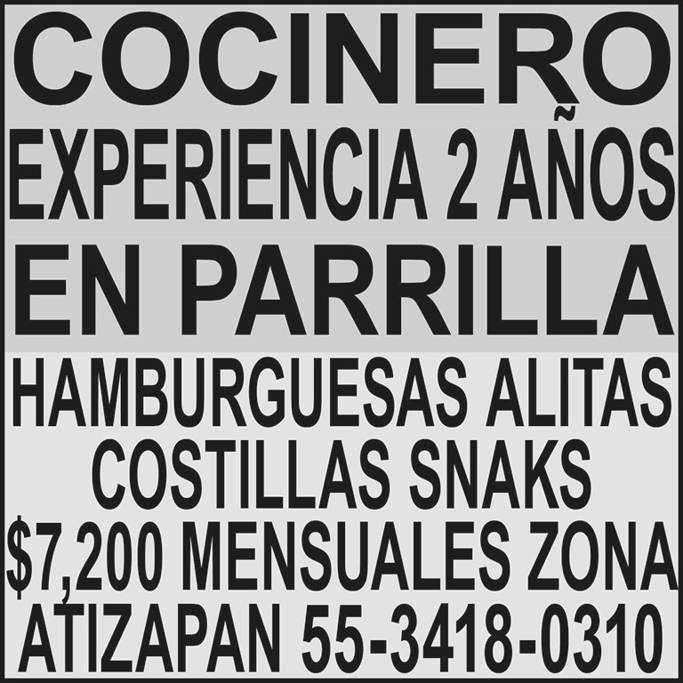 COCINERO?EXPERIENCIA 2 A?OS