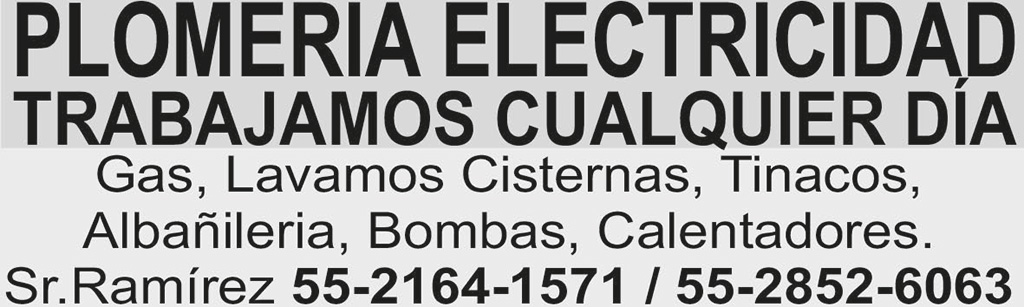PLOMERIA ELECTRICIDAD TRABAJAMOS