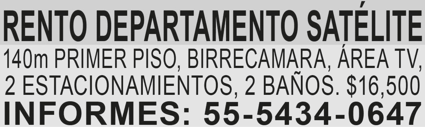RENTO DEPARTAMENTO SAT?LITE