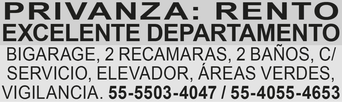PRIVANZA: RENTO EXCELENTE?DEPARTAMENTOBIGARAGE