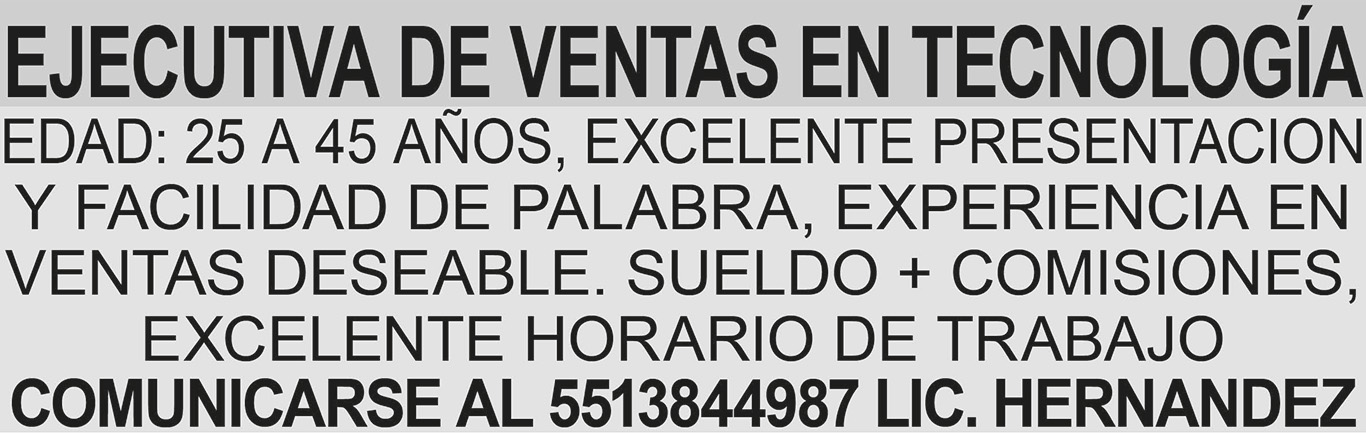 EJECUTIVA DE VENTAS