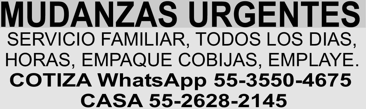 MUDANZAS URGENTESSERVICIO FAMILIAR