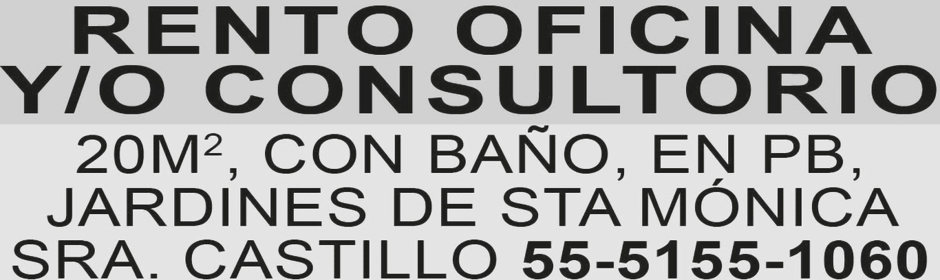 RENTO OFICINA Y/O?CONSULTORIO20M2