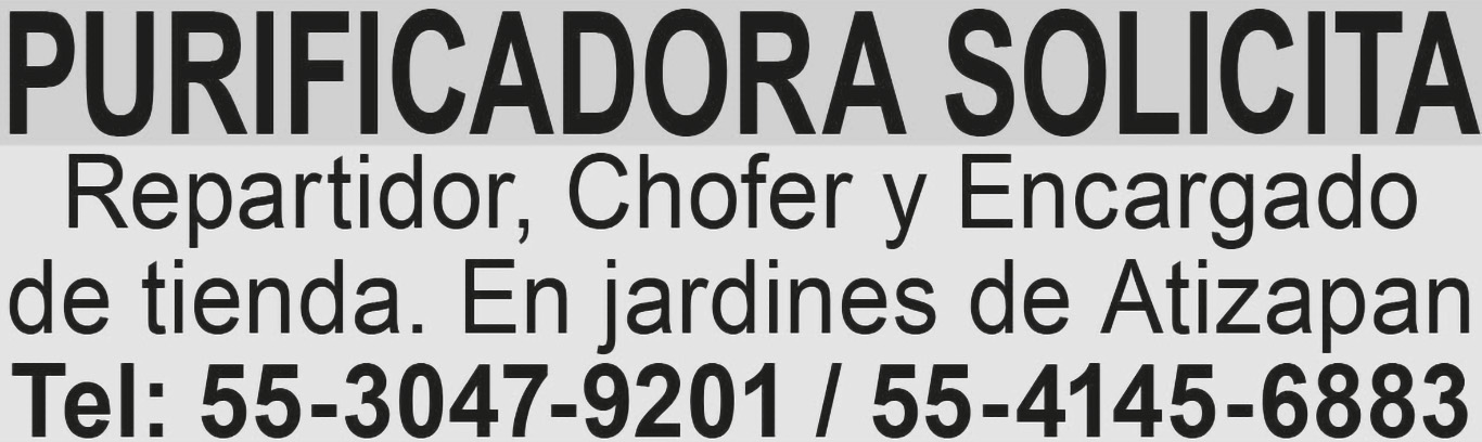 PURIFICADORASOLICITAREPARTIDOR  CHOFER