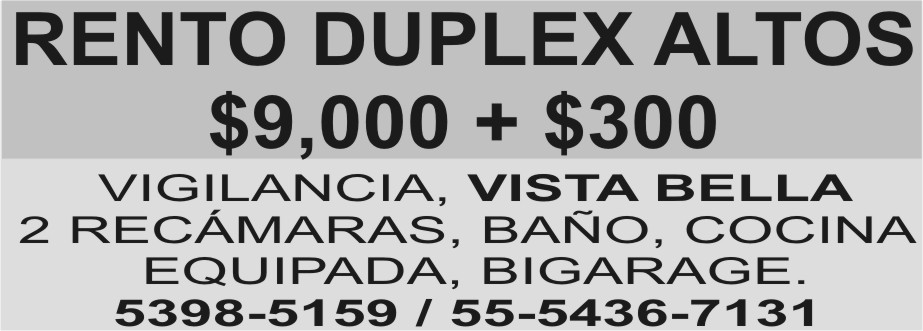 RENTO DUPLEX ALTOS&NBSP;

$9