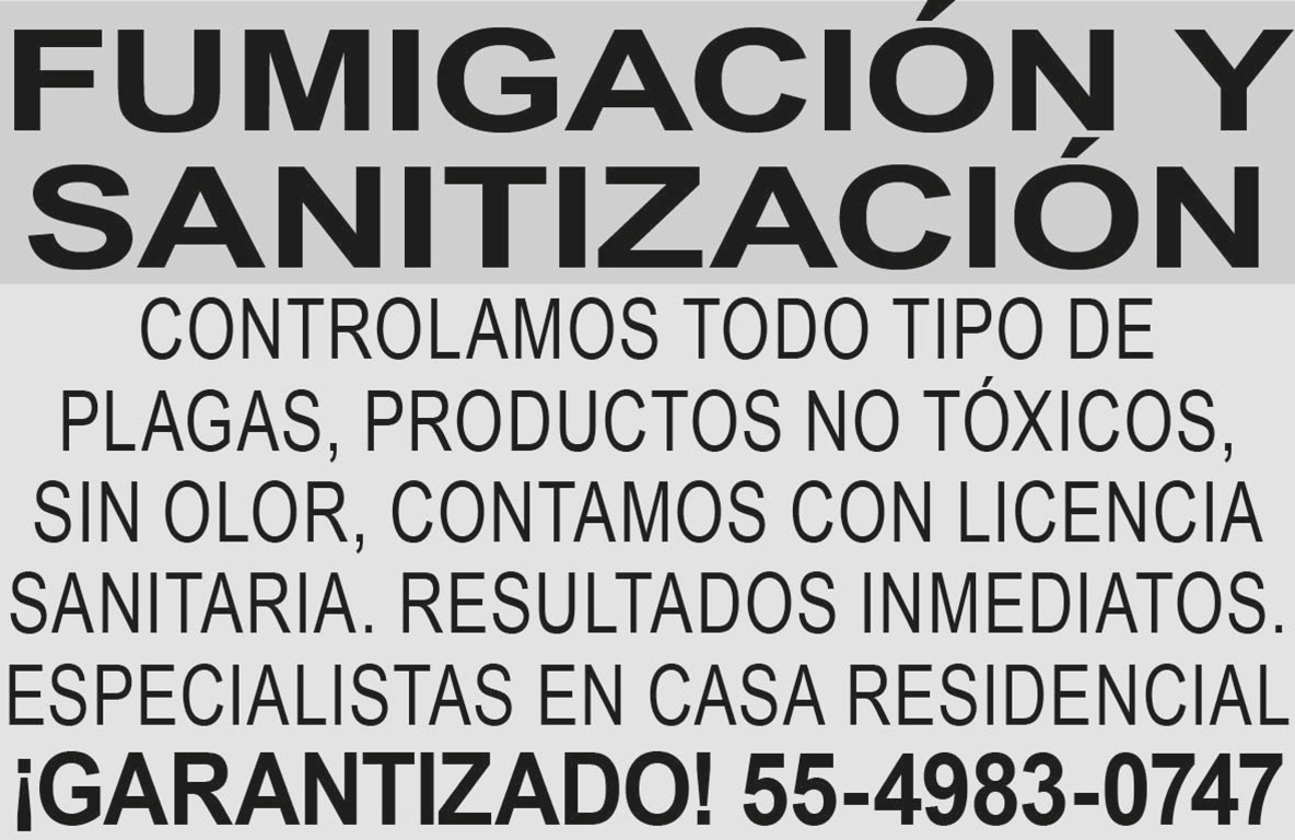 FUMIGACI?N Y?SANITIZACI?NCONTROLAMOS TODO