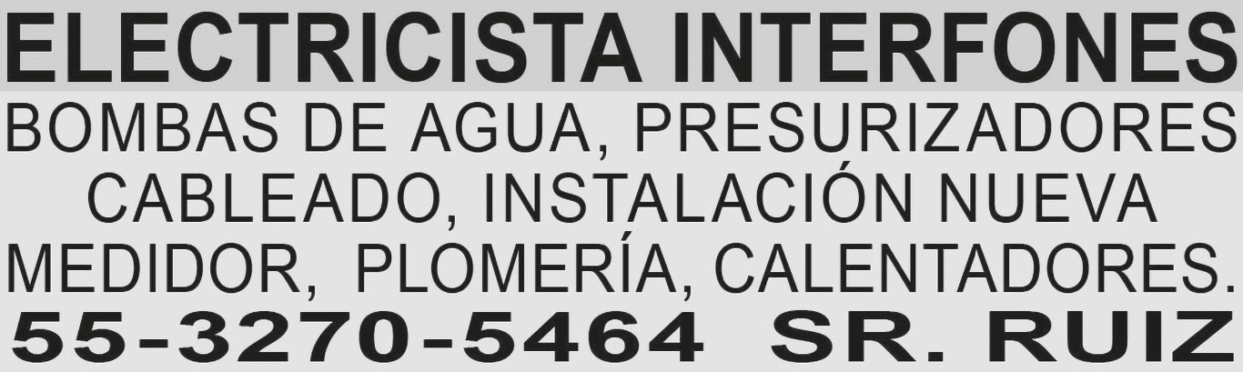 ELECTRICISTAINTERFONES  BOMBAS