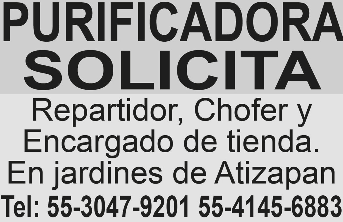 PURIFICADORASOLICITAREPARTIDOR  CHOFER
