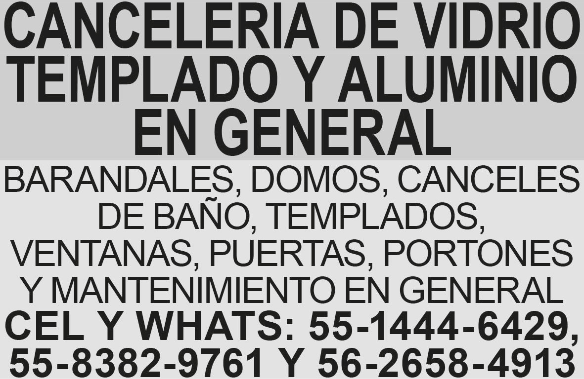 CANCELERIA DE VIDRIO