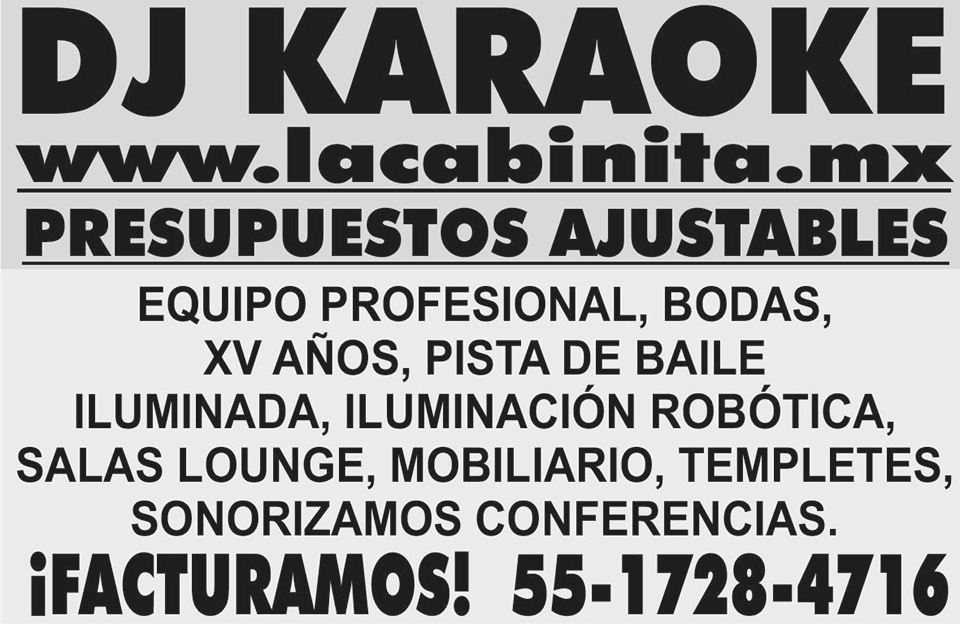 DJ KARAOKE WWW.LACABINITA.MX
PRESUPUESTOS