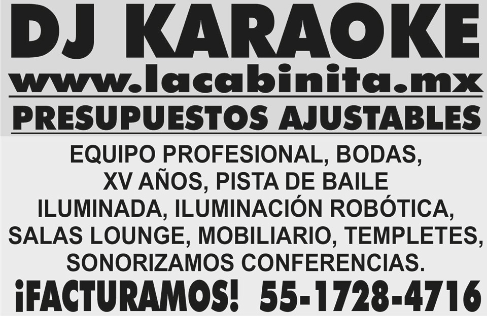 DJ KARAOKE WWW.LACABINITA.MX
PRESUPUESTOS