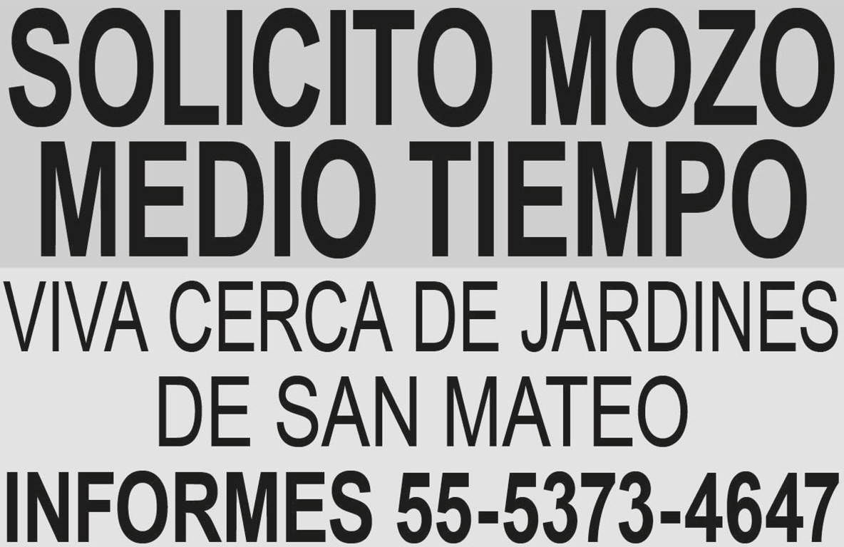 SOLICITO MOZO?MEDIO TIEMPO

VIVA
