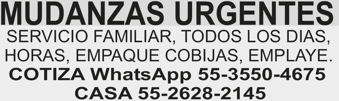 MUDANZAS URGENTESSERVICIO FAMILIAR
