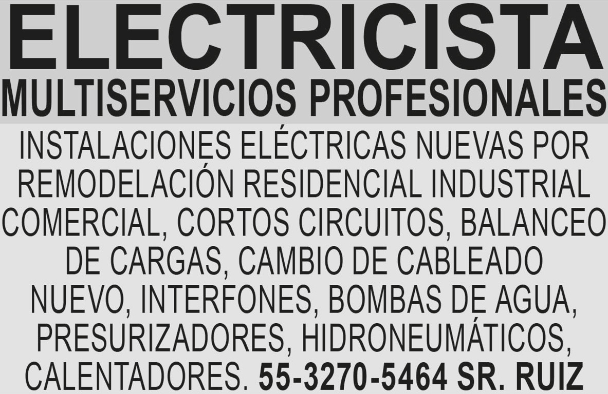 ELECTRICISTAMULTISERVICIOS PROFESIONALES 