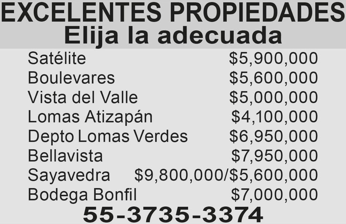 EXCELENTES PROPIEDADESELIJA LA
