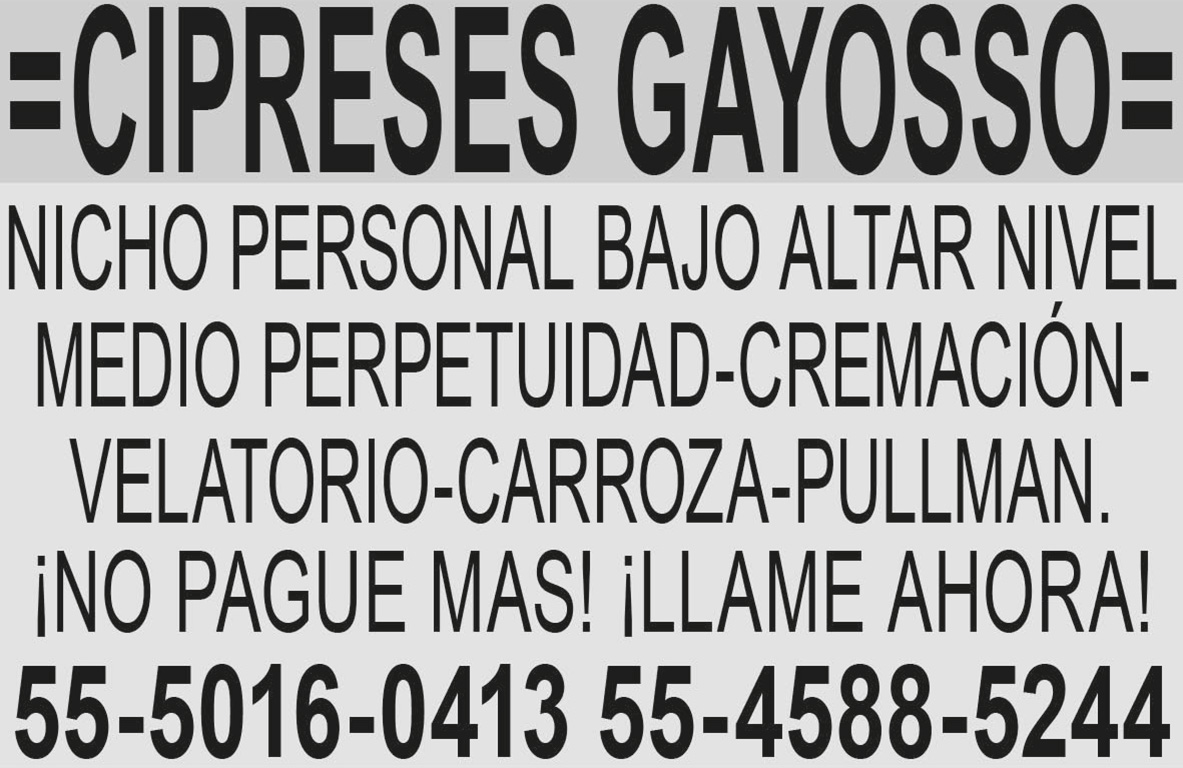 = CIPRESES GAYOSSO=NICHO