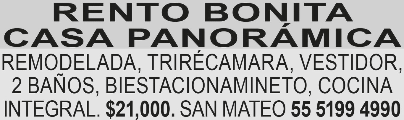 RENTO BONITA CASA

PANORAMICA