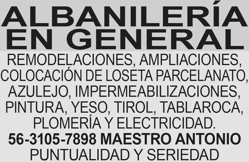 ALBANILERIA EN GENERALREMODELACIONES