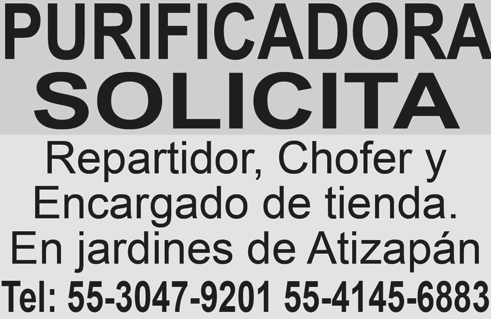 PURIFICADORASOLICITAREPARTIDOR  CHOFER