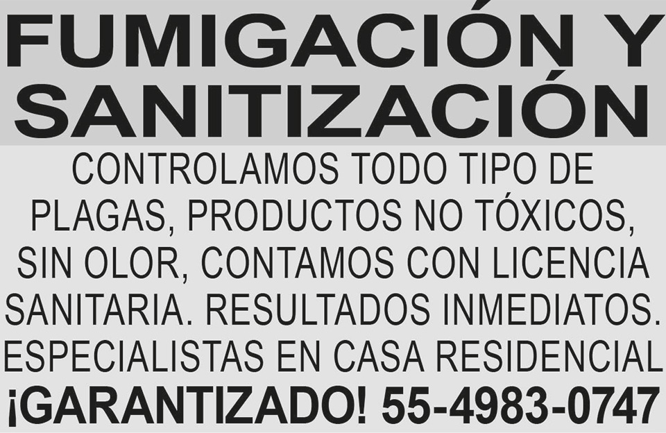 FUMIGACI?N Y?SANITIZACI?NCONTROLAMOS TODO